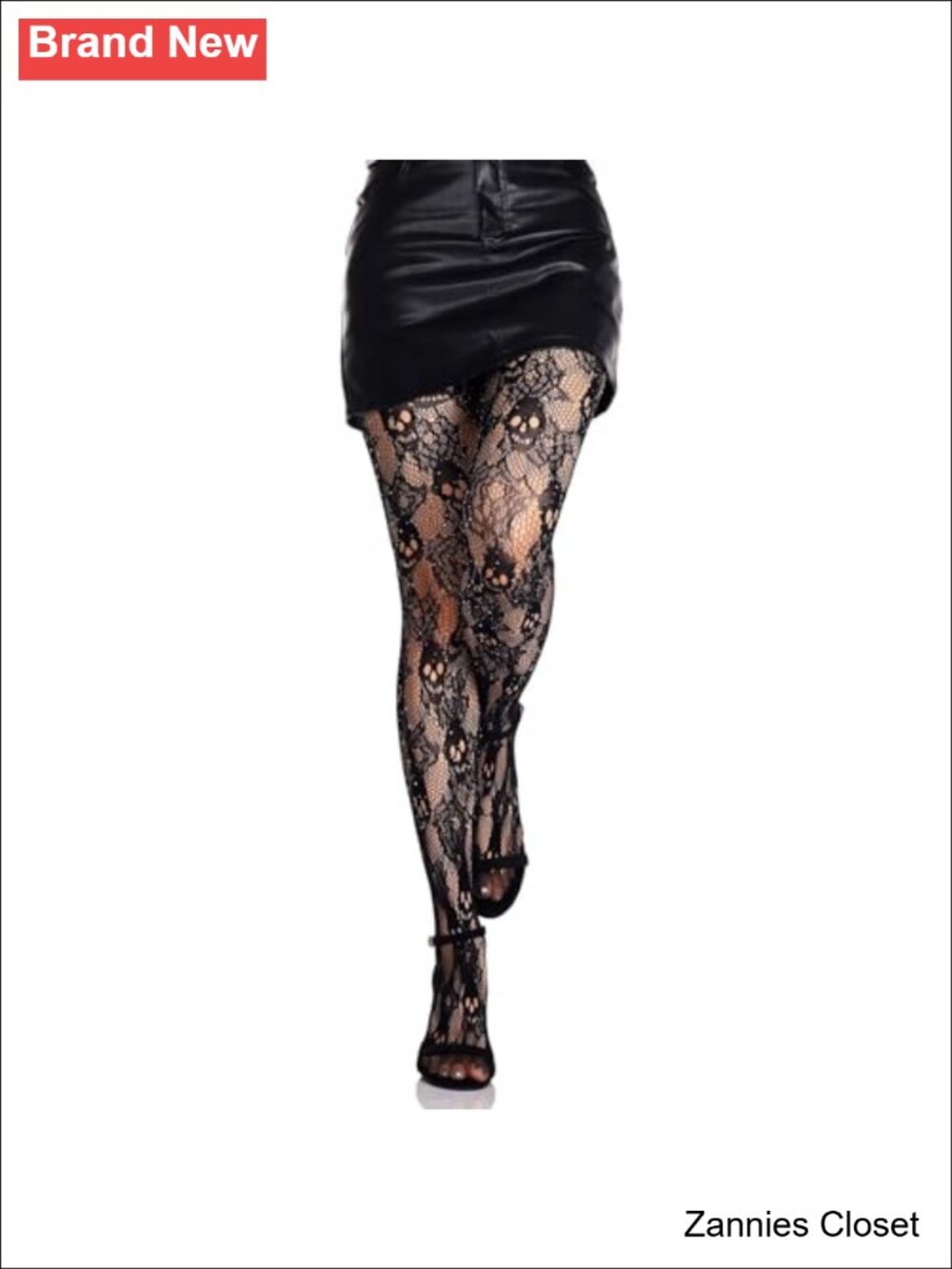 👻 Olbye Fishnet Stockings Skull Tights Rhinestone Spiderweb Thigh High Goth
